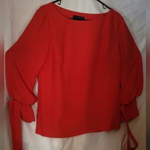 Banana Republic... Vibrant Red Blouse with Tie Details (23 A)